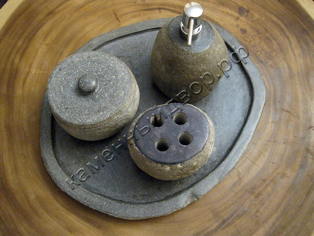 Комплект аксессуаров из камня для ванной
